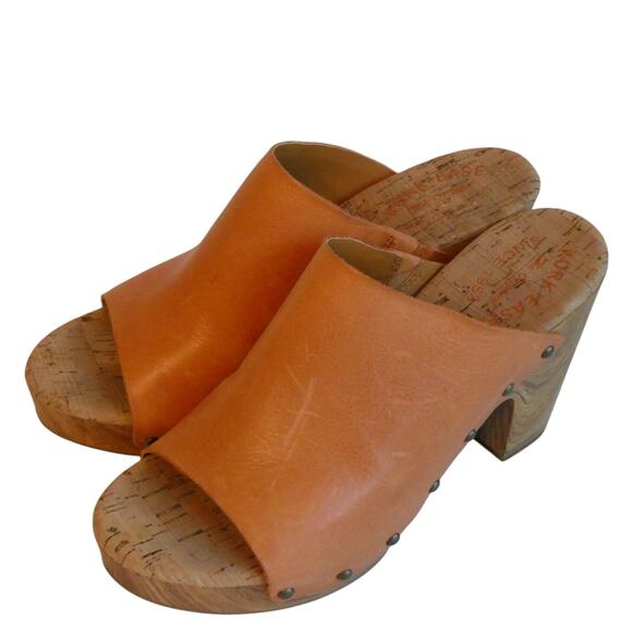 Kork Ease Danika Orange Papaya Studded Platform Heel Wedge Clog Women's 9 - Picture 10 of 10